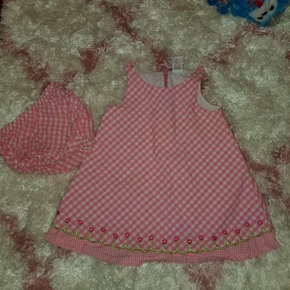 Pink and white dress